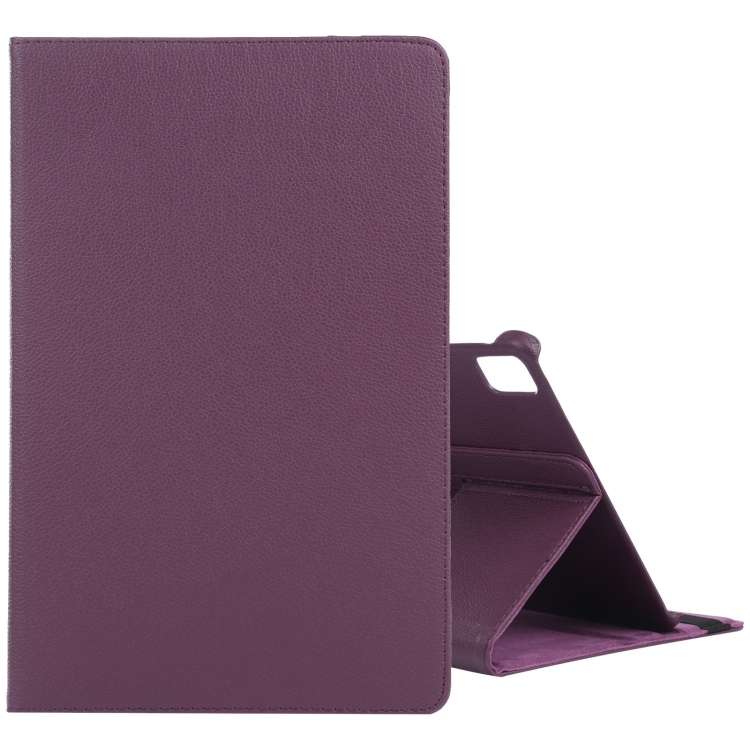 For iPad Pro 13 2025 / 2024 360 Degree Rotation Litchi Texture Leather Tablet Case wi ... (Purple)