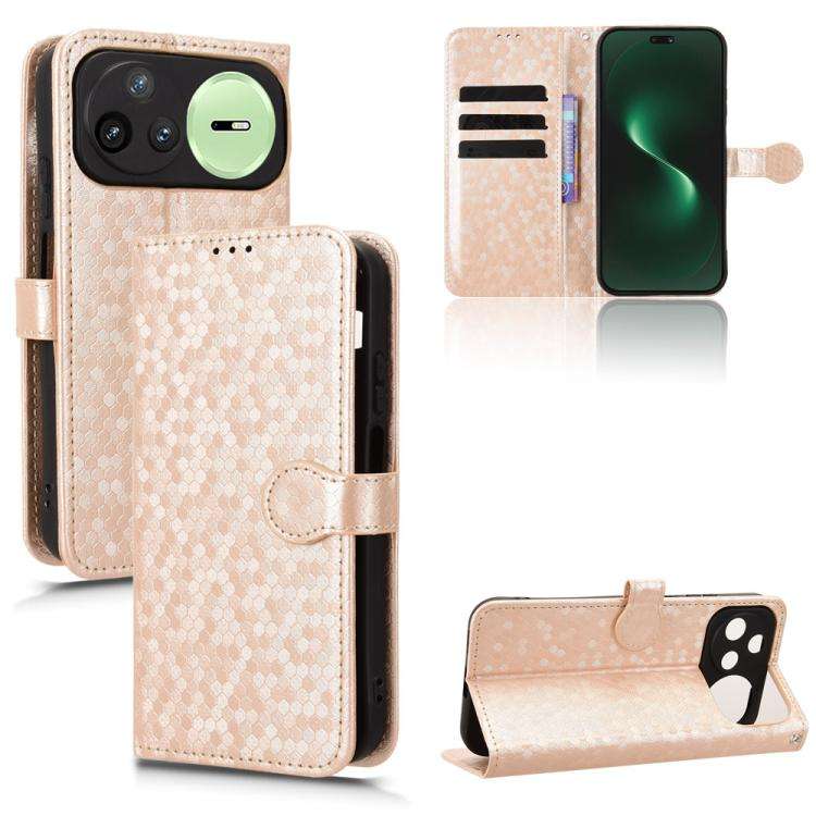 For Huawei nova 15 Pro / Ultra Honeycomb Dot Texture Leather Phone Case(Gold)