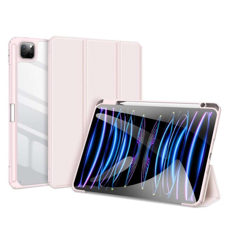 For iPad Pro 11 2025 / 2024 DUX DUCIS TOBY Series Antiskid Leather Tablet Case with Sle ... (Pink)
