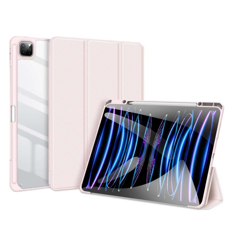 For iPad Pro 13 2025 / 2024 DUX DUCIS TOBY Series Antiskid Leather Tablet Case with Sle ... (Pink)