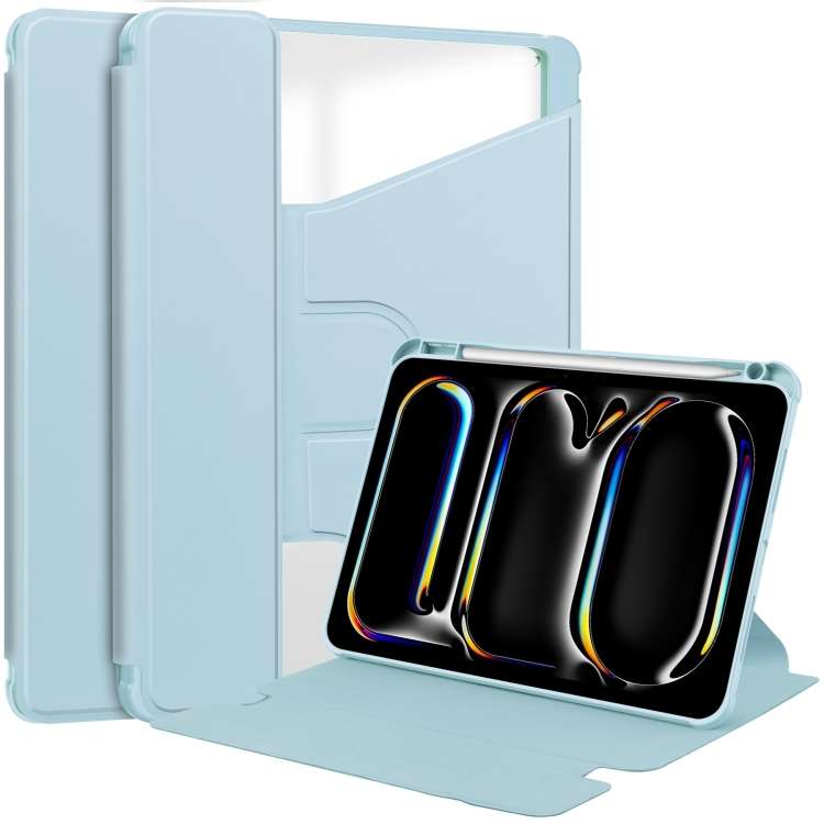For iPad Pro 13 2025 / 2024 Transparent Rotation Smart Leather Tablet Case(Sky Blue)