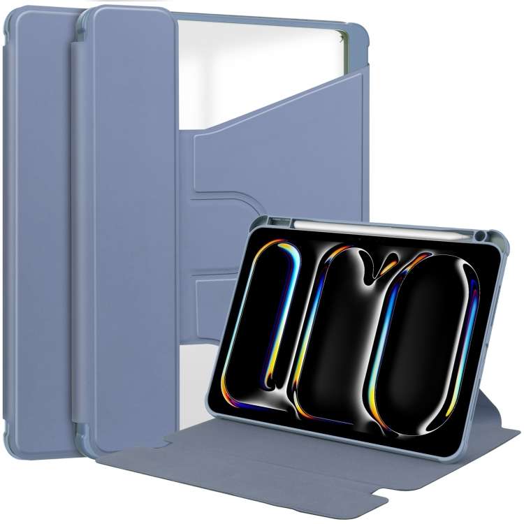 For iPad Pro 13 2025 / 2024 Transparent Rotation Smart Leather Tablet Case(Lavender)
