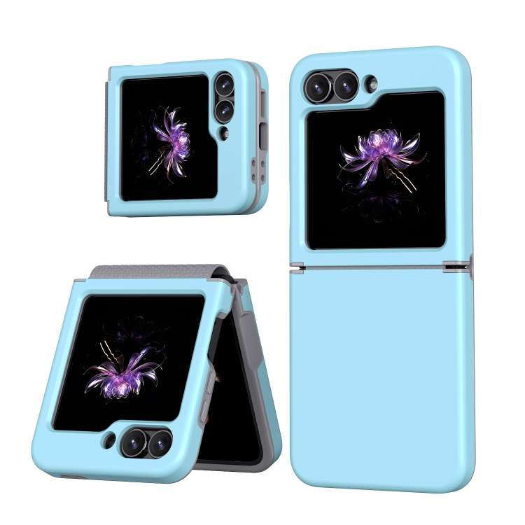 For Samsung Galaxy Z Flip7 FE / Flip6 Flat Skin Feel TPU+PC Shockproof Phone Case(Light Blue)
