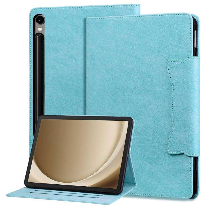 For Samsung Galaxy Tab S10 FE+ Cat Buckle Leather Tablet Case(Sky Blue)