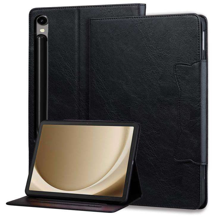 For Samsung Galaxy Tab S10 FE+ Cat Buckle Leather Tablet Case(Black)