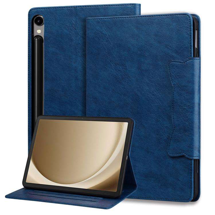 For Samsung Galaxy Tab S10 FE+ Cat Buckle Leather Tablet Case(Royal Blue)