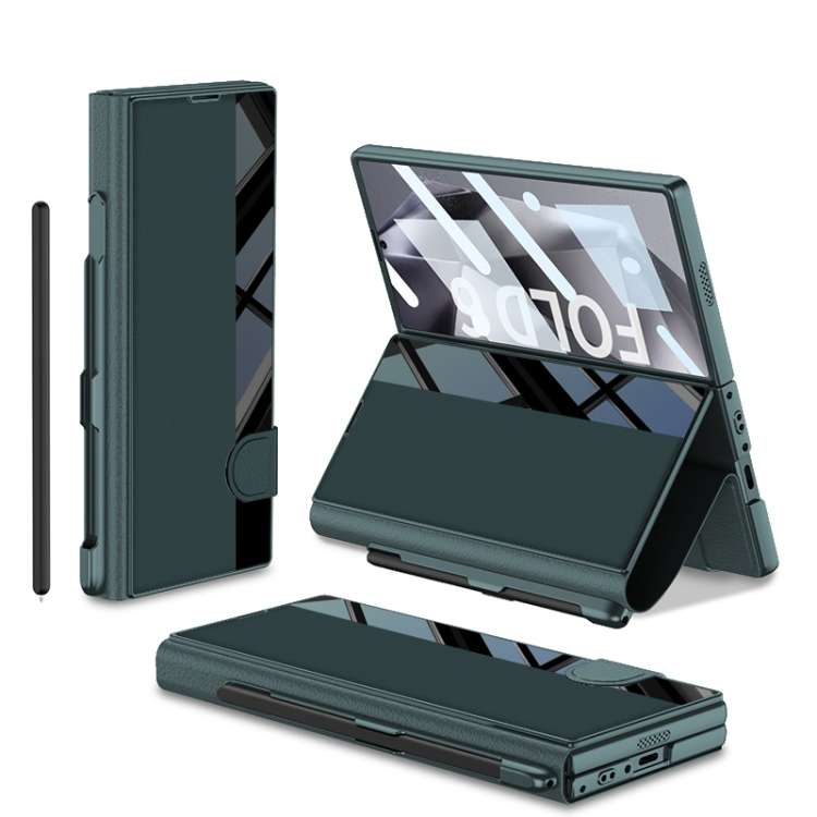 For Samsung Galaxy Z Fold6 GKK Integrated Full Coverage Flip Phone Case with Pen Slot ... (Green)