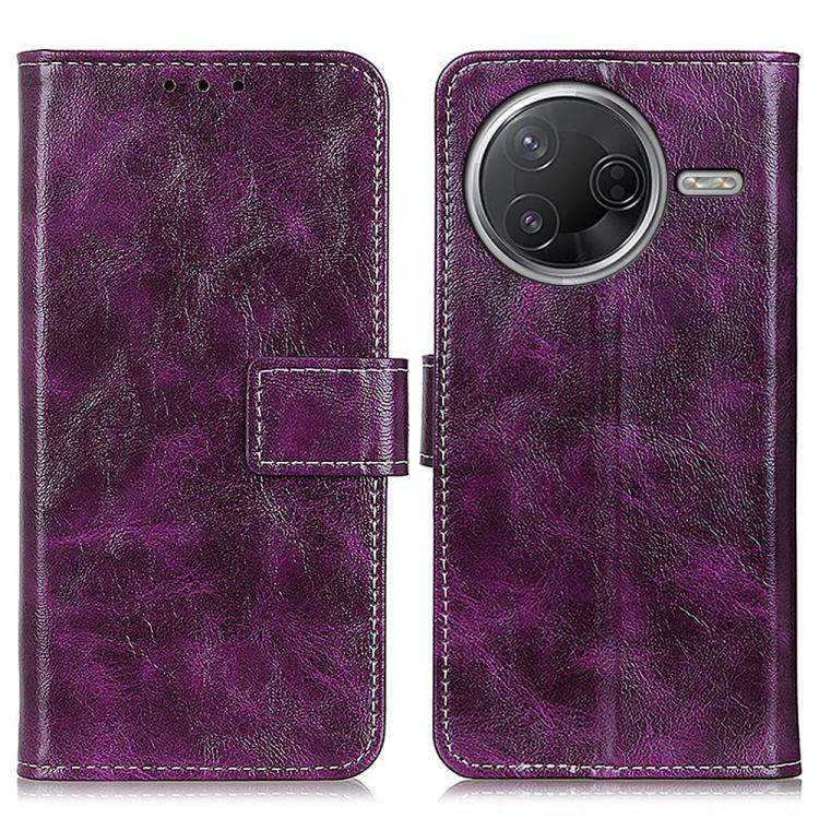 For Redmi K80 / K80 Pro Retro Crazy Horse Texture Leather Phone Case(Purple)