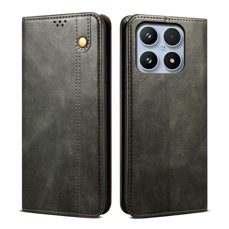 For Xiaomi 17 Oil Wax Crazy Horse Texture Leather Phone Case(Green)