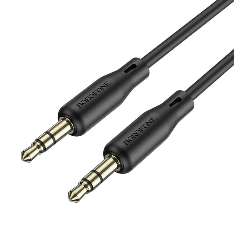 Borofone BL18 AUX Silicone Audio Cable, 3.5mm to 3.5mm Cable(Black)