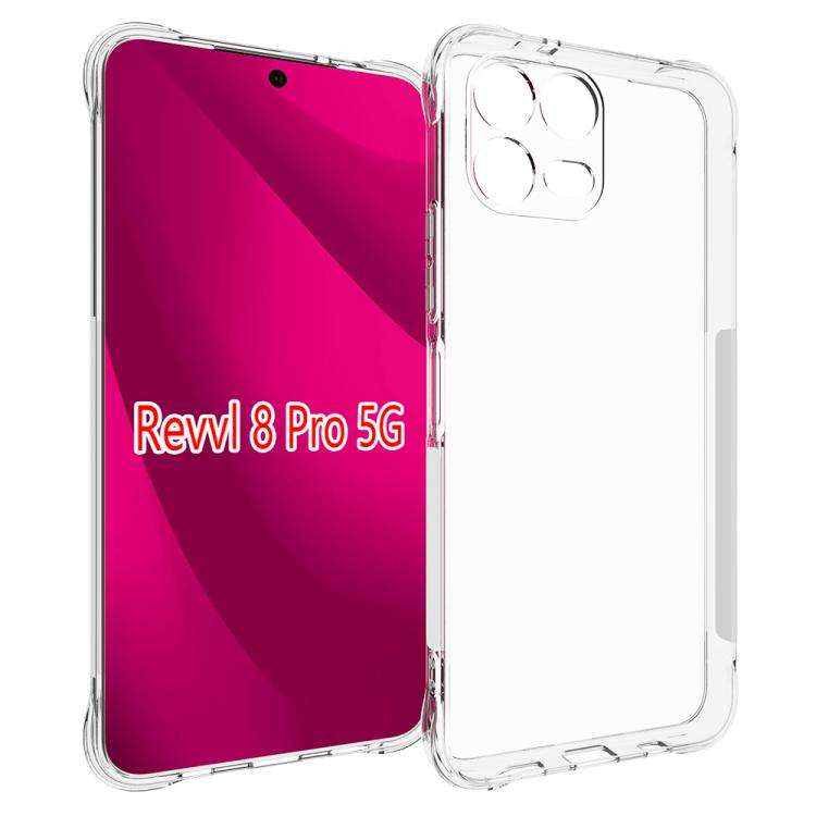 For T-Mobile Revvl 8 Pro 5G Shockproof Non-slip Thickening TPU Phone Case(Transparent)