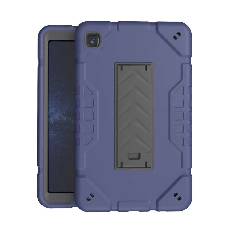 For Samsung Galaxy Tab A7 Lite Armor Holder Silicone Hybrid PC Tablet Case(Navy Blue Black)