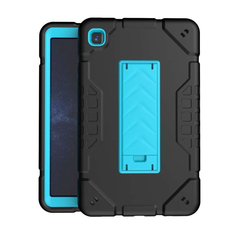 For Samsung Galaxy Tab A7 Lite Armor Holder Silicone Hybrid PC Tablet Case(Black Blue)
