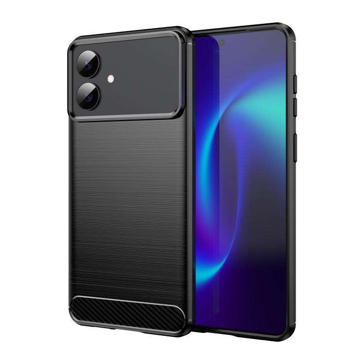For Samsung Galaxy S26 Edge 5G Carbon Fiber Brushed Texture TPU Phone Case(Black)