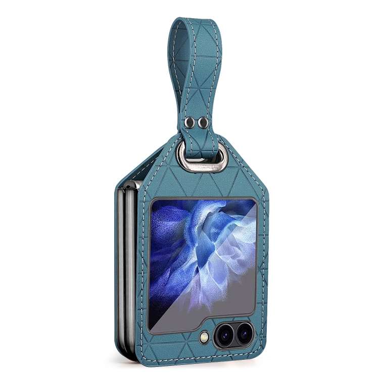 For Samsung Galaxy Z Flip6 / Flip7 FE Electroplating PC Hybrid PU Leather Phone Case w ... (Green)