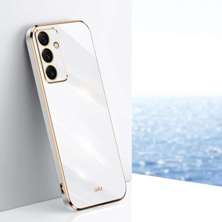 For Samsung Galaxy S24 FE 5G XINLI Straight Edge 6D Electroplate TPU Phone Case(White)
