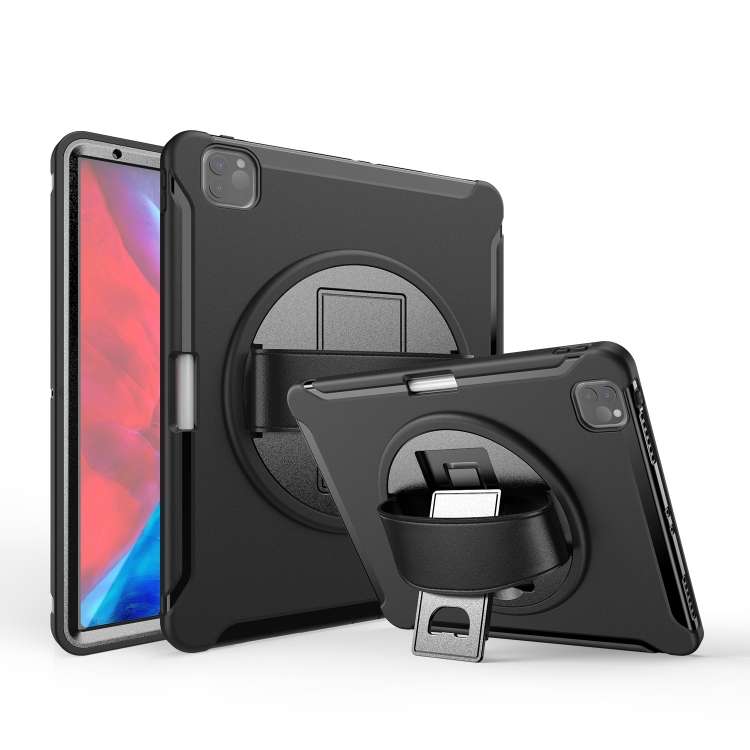 For iPad Pro 12.9 inch (2020) 360 Degree Rotation PC+TPU Protective Cover with Holder ... (Black)