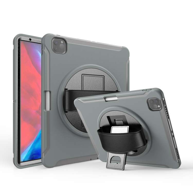 For iPad Pro 12.9 inch (2020) 360 Degree Rotation PC+TPU Protective Cover with Holder & ... (Gray)