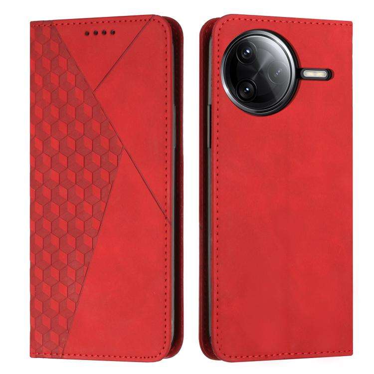 For Redmi K80 / K80 Pro Diamond Splicing Skin Feel Magnetic Leather Phone Case(Red)