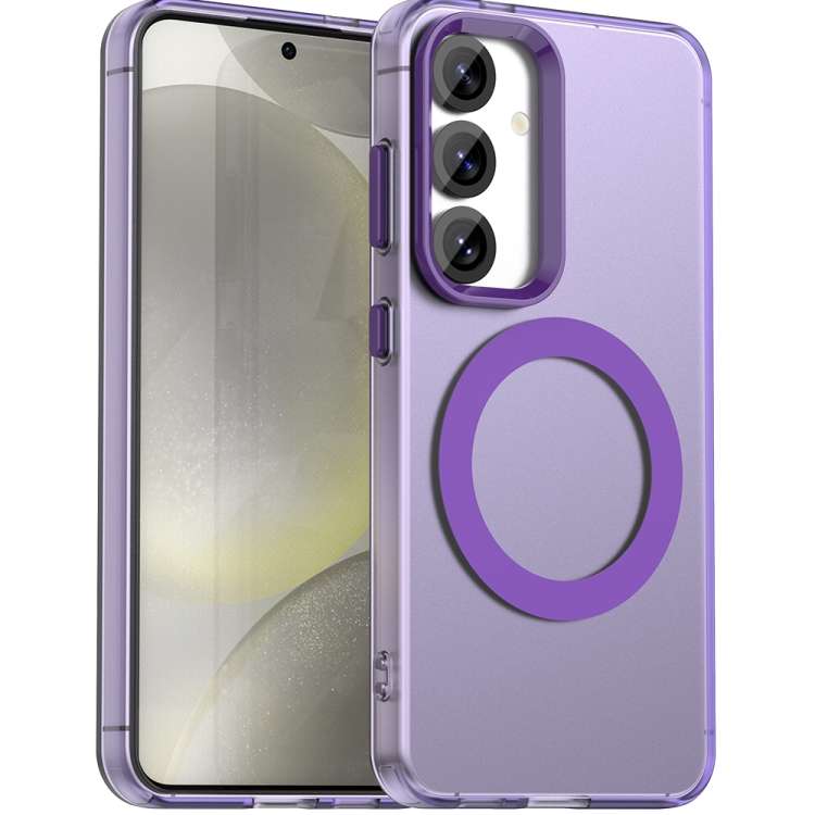 For Samsung Galaxy S25 5G Candy Magsafe PC Hybrid TPU Phone Case(Purple)