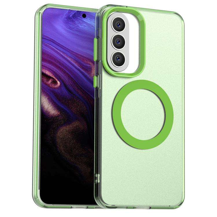 For Samsung Galaxy A57 5G Candy Magsafe PC Hybrid TPU Phone Case(Green)