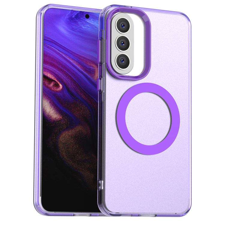 For Samsung Galaxy A57 5G Candy Magsafe PC Hybrid TPU Phone Case(Purple)