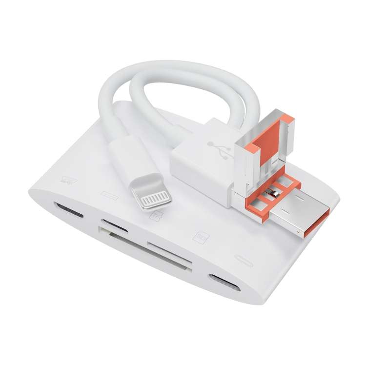 NK-1040TL Pro USB-C / Type-C, 8 Pin, USB to USB-C / Type-C, 8 Pin, Micro USB, TF, SD C ... (White)