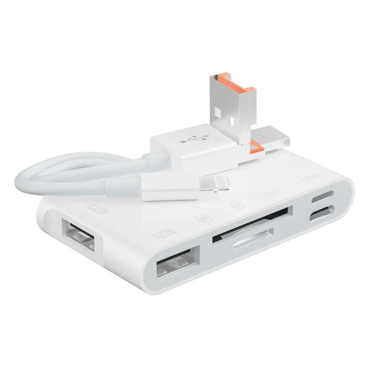 NK-1055TL Pro USB-C / Type-C, 8 Pin, USB to USB-C / Type-C, 8 Pin, 3 x USB, TF / SD Ca ... (White)