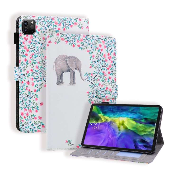 For iPad Pro 11 inch (2020) Horizontal Flip Leather Tablet Case, with Card S ... (Elephant Flower)