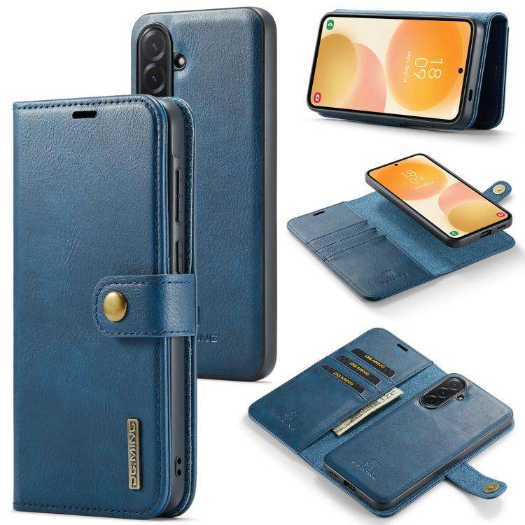 For Samsung Galaxy A57 5G DG.MING Crazy Horse Texture Detachable Magnetic Leather Case(Blue)