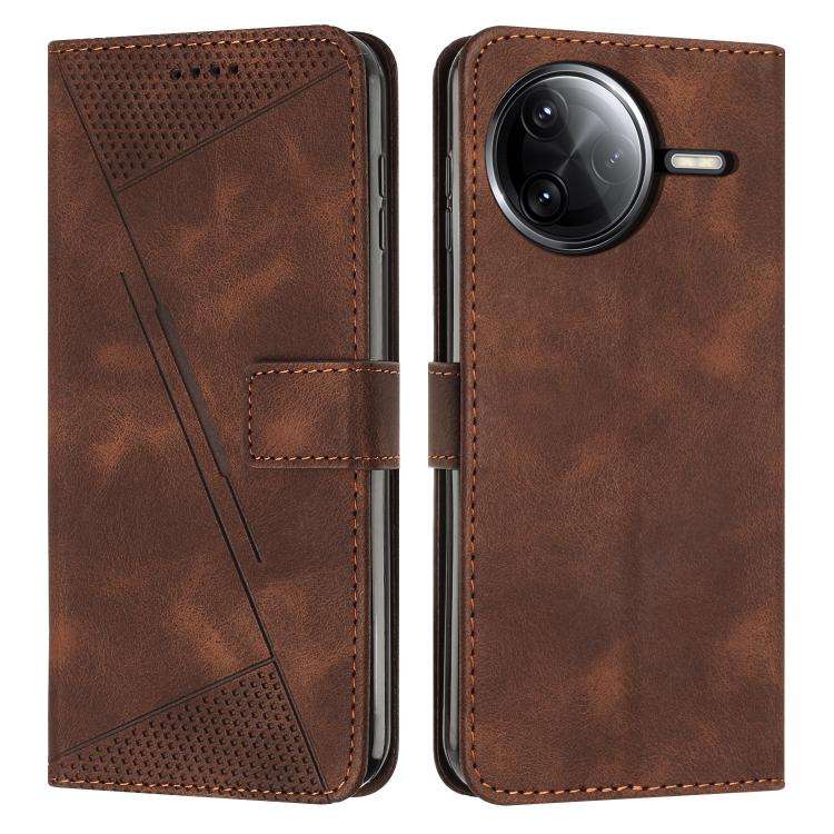 For Redmi K80 / K80 Pro Dream Triangle Leather Phone Case with Lanyard(Brown)