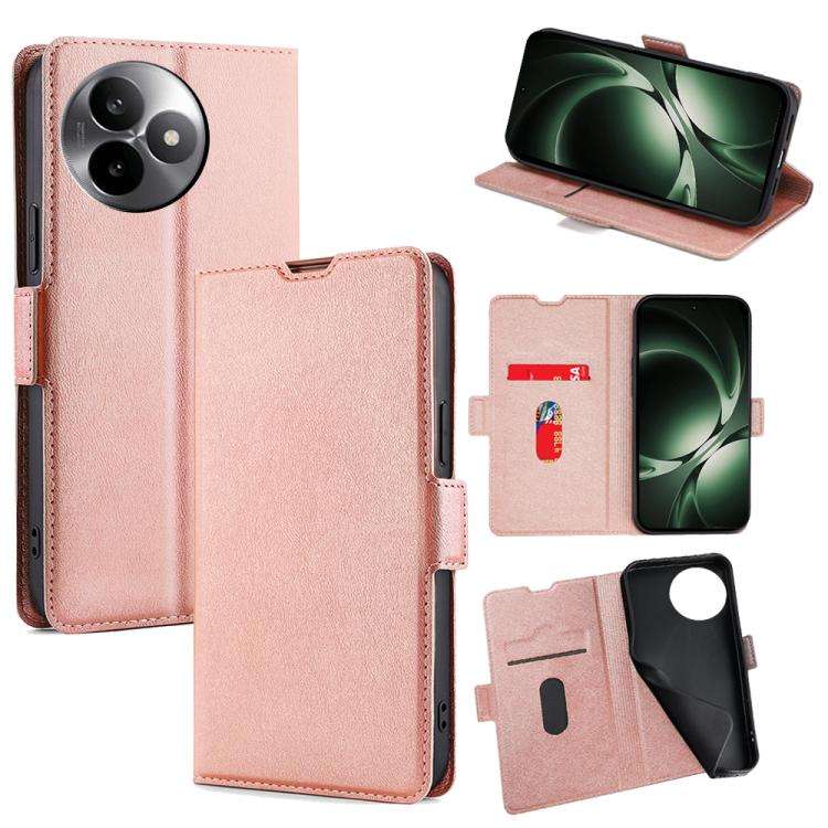 For Redmi K80 Ultra Ultra-thin Voltage Side Buckle Horizontal Flip Leather Phone Case(Rose Gold)