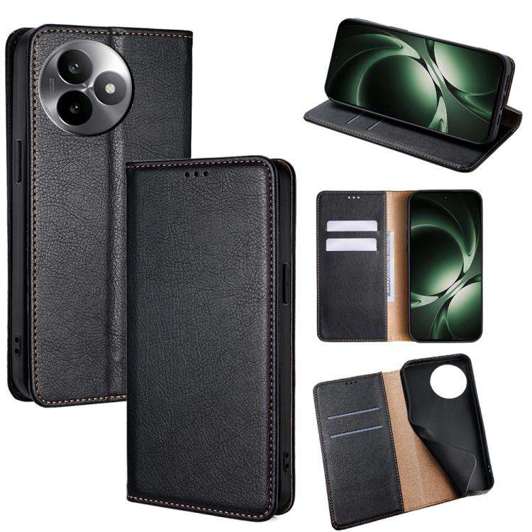 For Redmi K80 Ultra Gloss Oil Solid Color Magnetic Leather Phone Case(Black)