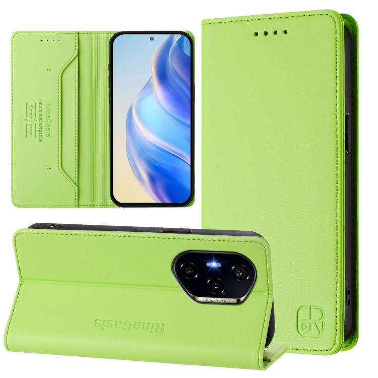 For Honor 300 Pro / 300 Ultra RC01 Dual-Folded Magnetic Suction RFID Leather Pho ... (Grass Green)