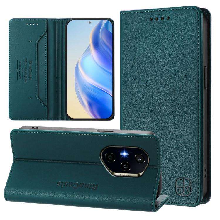 For Honor 300 Pro / 300 Ultra RC01 Dual-Folded Magnetic Suction RFID Leather Phon ... (Dark Green)