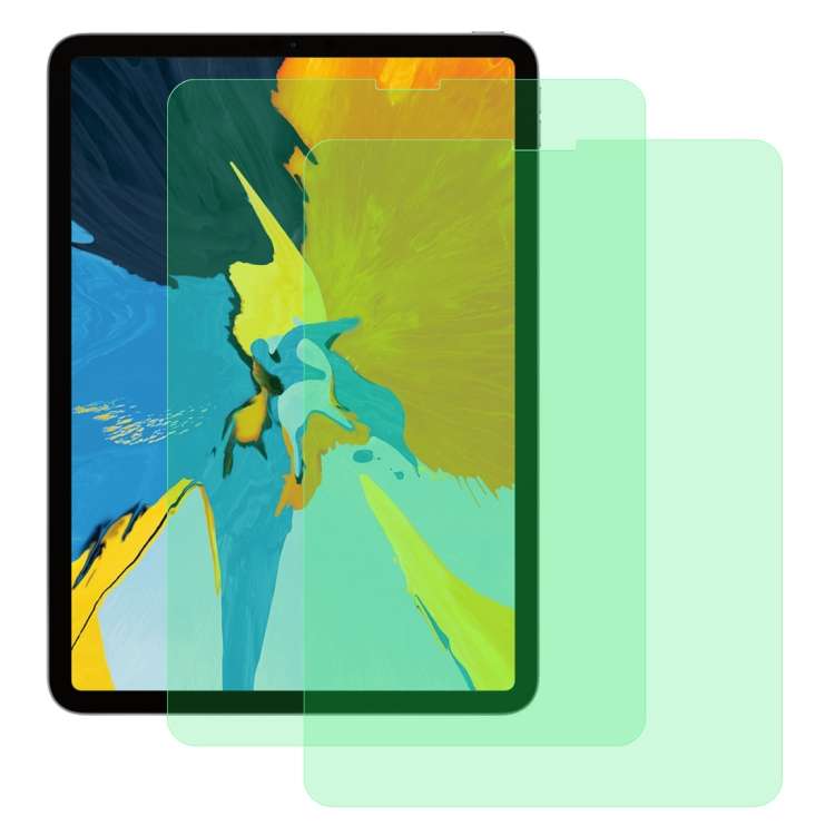 For iPad Pro 11 inch (2020) 2 PCS 9H 2.5D Eye Protection Green Light Explosion-proof Tempered Glas
