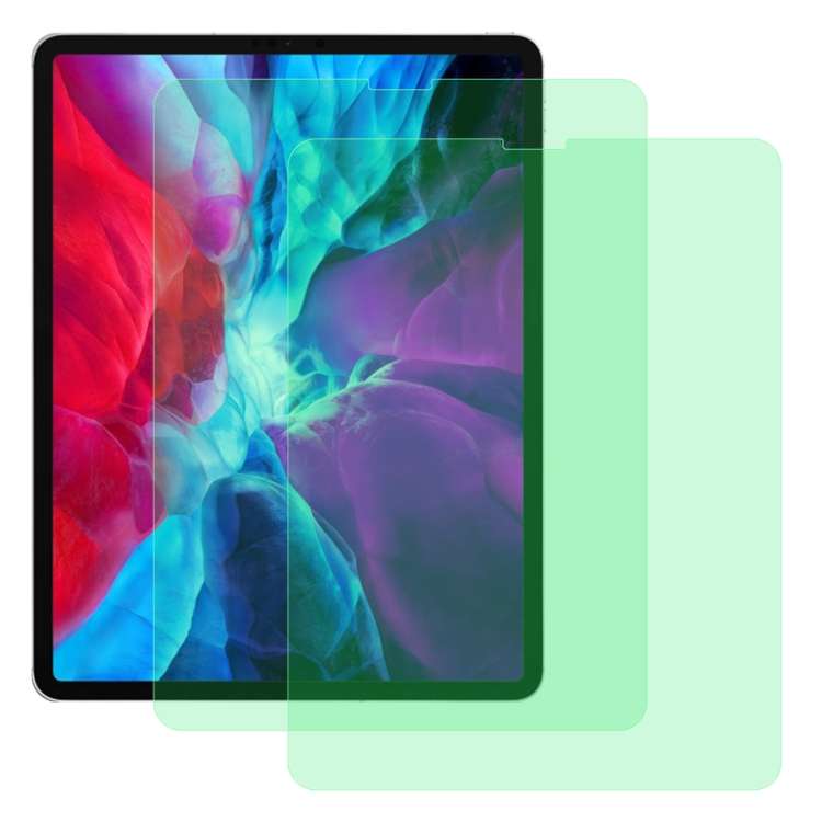 For iPad Pro 12.9 inch (2020) 2 PCS 9H 2.5D Eye Protection Green Light Explosion-proof Tempered Gl