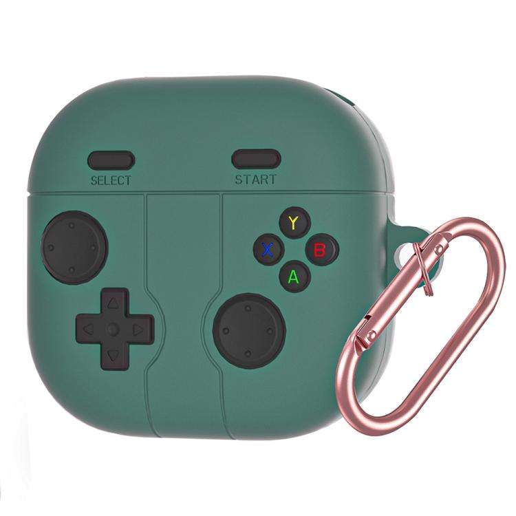 For Samsung Galaxy Buds4 / 4 Pro Retro Game Console Style Silicone Earbuds Case(Pine Green)