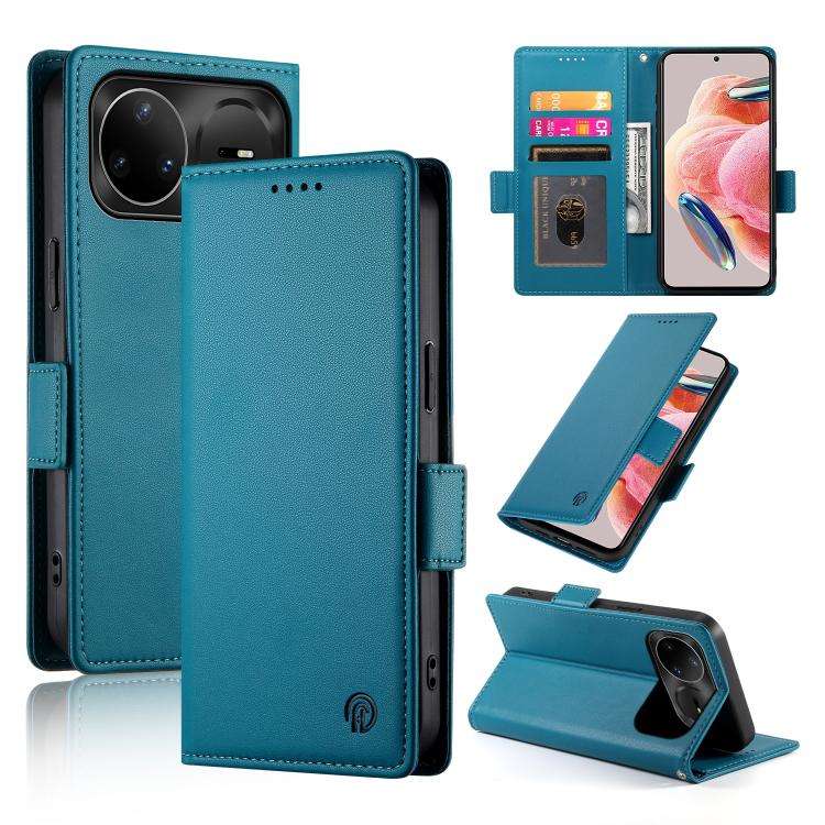For Huawei nova 15 Pro / nova 15 Ultra Side Buckle Magnetic Frosted Leather Phone Case(Blue)
