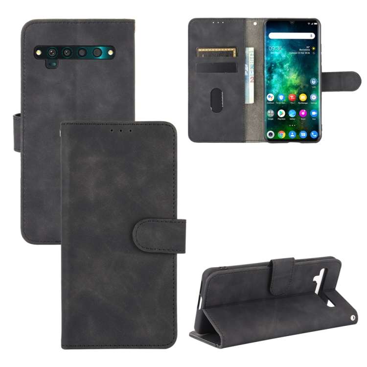 For TCL 10 Pro Solid Color Skin Feel Magnetic Buckle Horizontal Flip Calf Texture PU L ... (Black)