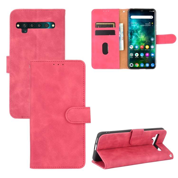 For TCL 10 Pro Solid Color Skin Feel Magnetic Buckle Horizontal Flip Calf Texture P ... (Rose Red)