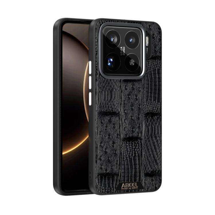 For Xiaomi 15S Pro ABEEL Beast Pattern 6D Micro-Embossed MagSafe Genuine Leather Phone Case(Black)
