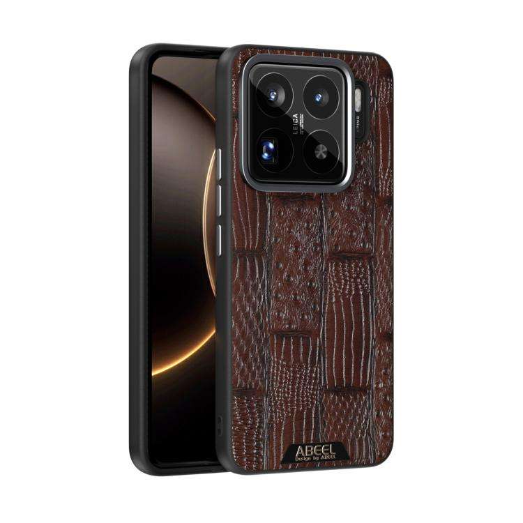 For Xiaomi 15S Pro ABEEL Beast Pattern 6D Micro-Embossed MagSafe Genuine Leather Phone Case(Brown)
