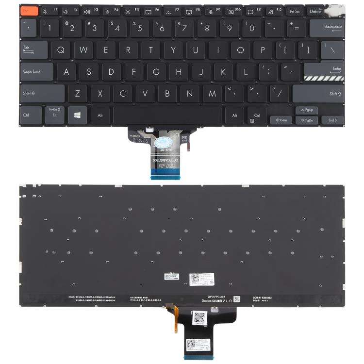 US Version Backlit Laptop Keyboard for Asus Vivobook Pro 14X M7400 M4700 M4700QC M4700 ... (Black)