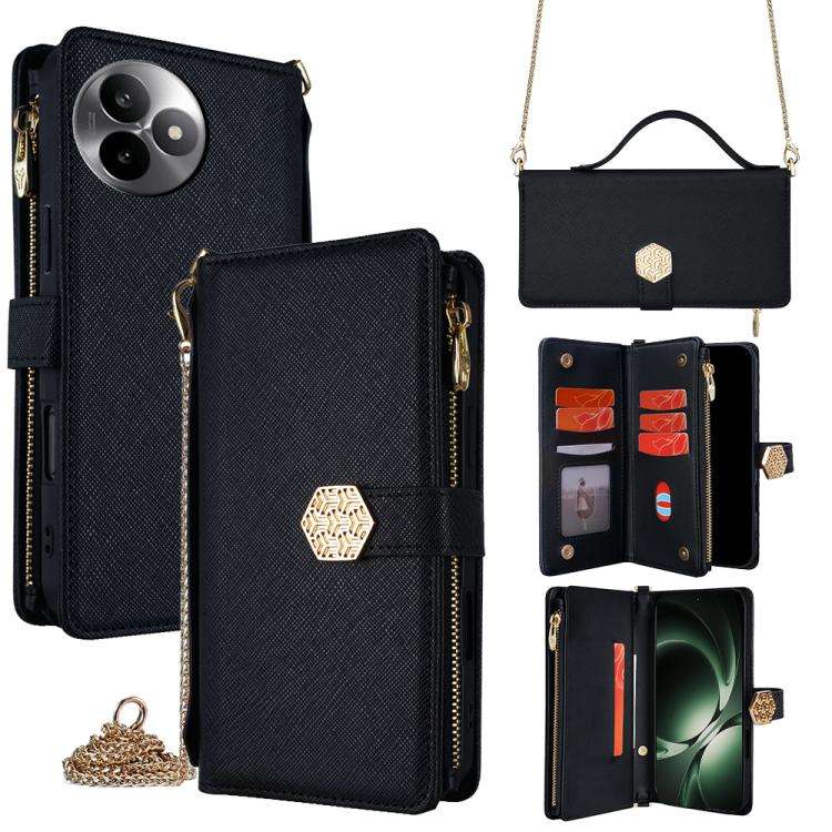 For Redmi K80 Ultra Crossbody Handle Cross Texture Leather Phone Case(Black)