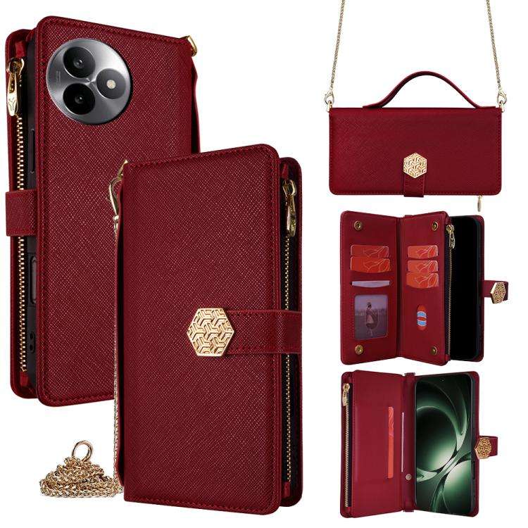 For Redmi K80 Ultra Crossbody Handle Cross Texture Leather Phone Case(Red)