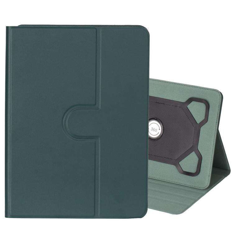 7-8 inch Voltage Silicone 360 Rotation Leather Tablet Case(Deep Green)