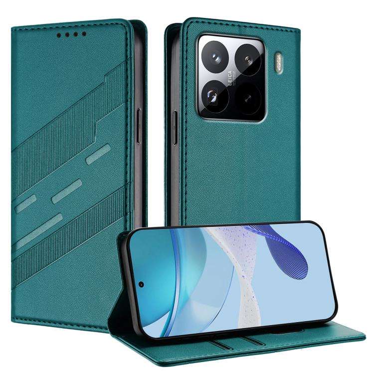 For Xiaomi 15S Pro Embossed Multi-functional Wallet Retro Leather Phone Case(Dark Green)