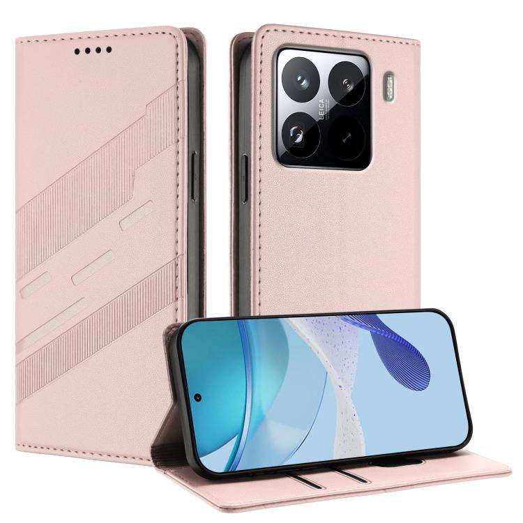 For Xiaomi 15S Pro Embossed Multi-functional Wallet Retro Leather Phone Case(Pink)