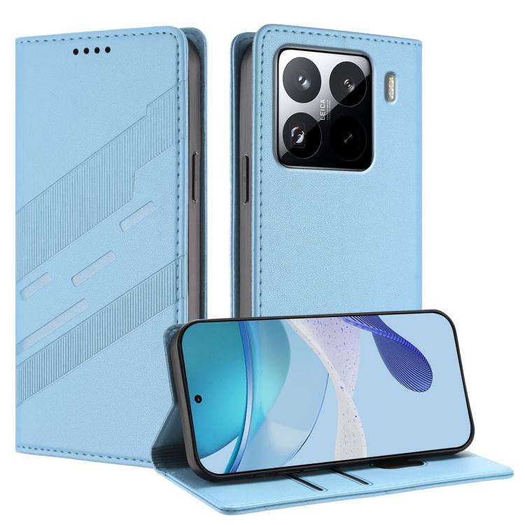 For Xiaomi 15S Pro Embossed Multi-functional Wallet Retro Leather Phone Case(Light Blue)